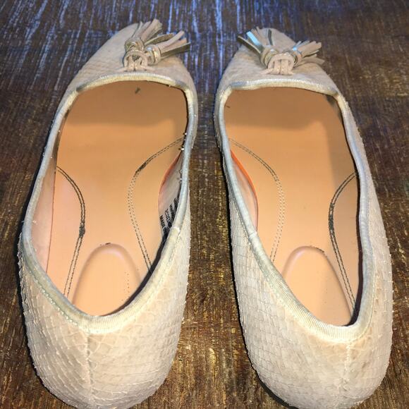 Hush Puppies Sadie Medium Moyen Tassel Ballet Flat Shoe Beige Textured Womens 6 - Picture 7 of 11